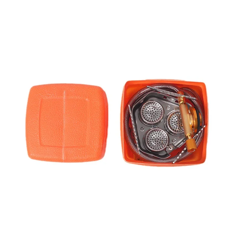 6800W Outdoor Windproof Mini Camping Kitchen Picnic Gas 3 Burner Cooker Stove Foldable Steel Portable Camping Gas Stove aluminum