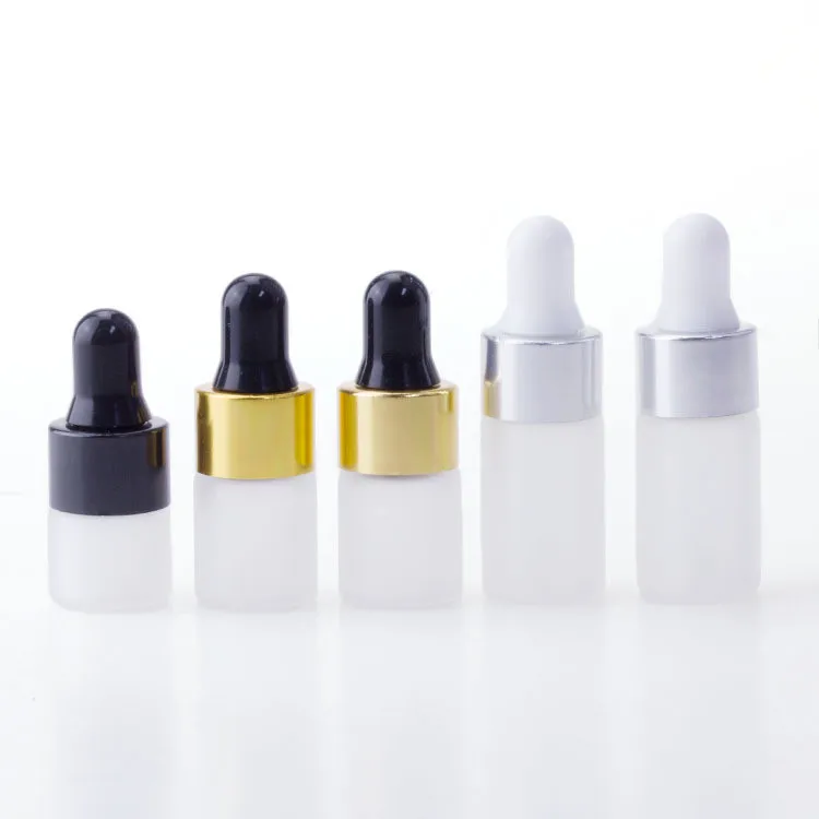 1ml 2ml 3ml 5ml  sample mini matte/frosted clear white glass dropper bottle/vial sample for essential oil perfume