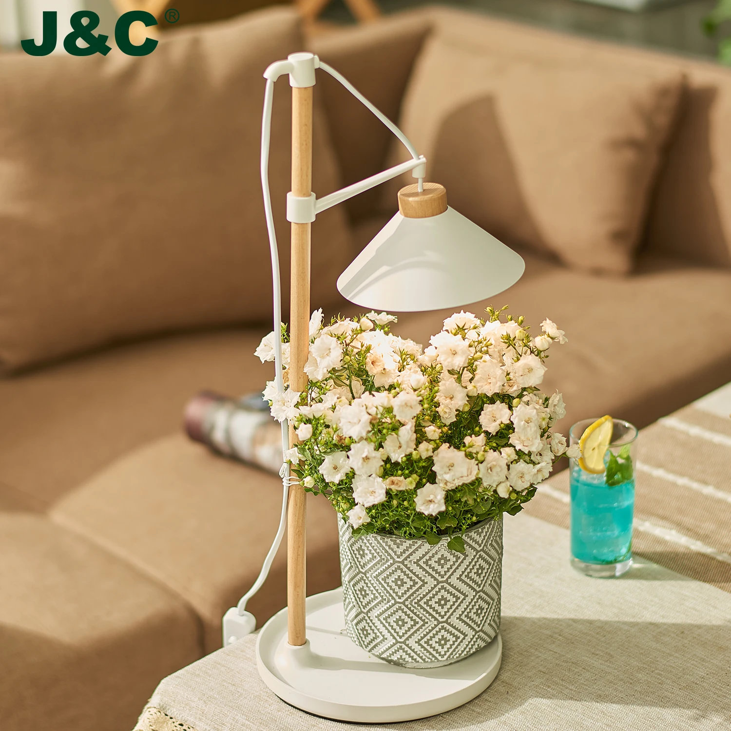 Умные подставки для садоводства J & C Minigarden Smartgrow 6 украшение дома ПК белый современный 9 Вт подсветка роста древесины в деревянном стиле 4000K
