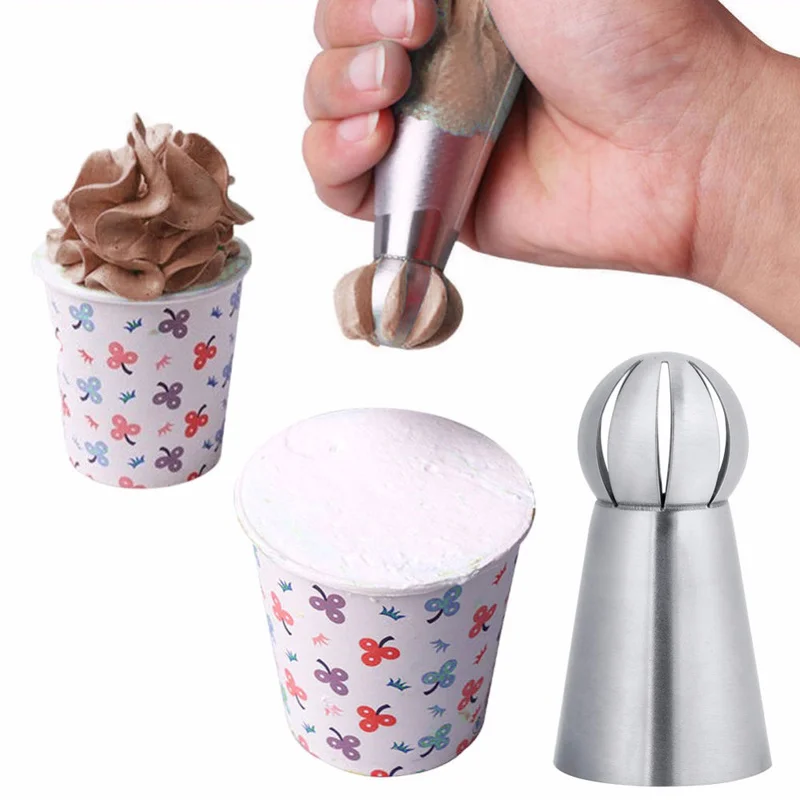 3PCs/Set Cake Icing Nozzles Russian Piping Tips Lace Mold Pastry Cake Decorating Tool Stainless Steel Kitchen Baking Pastry Tool