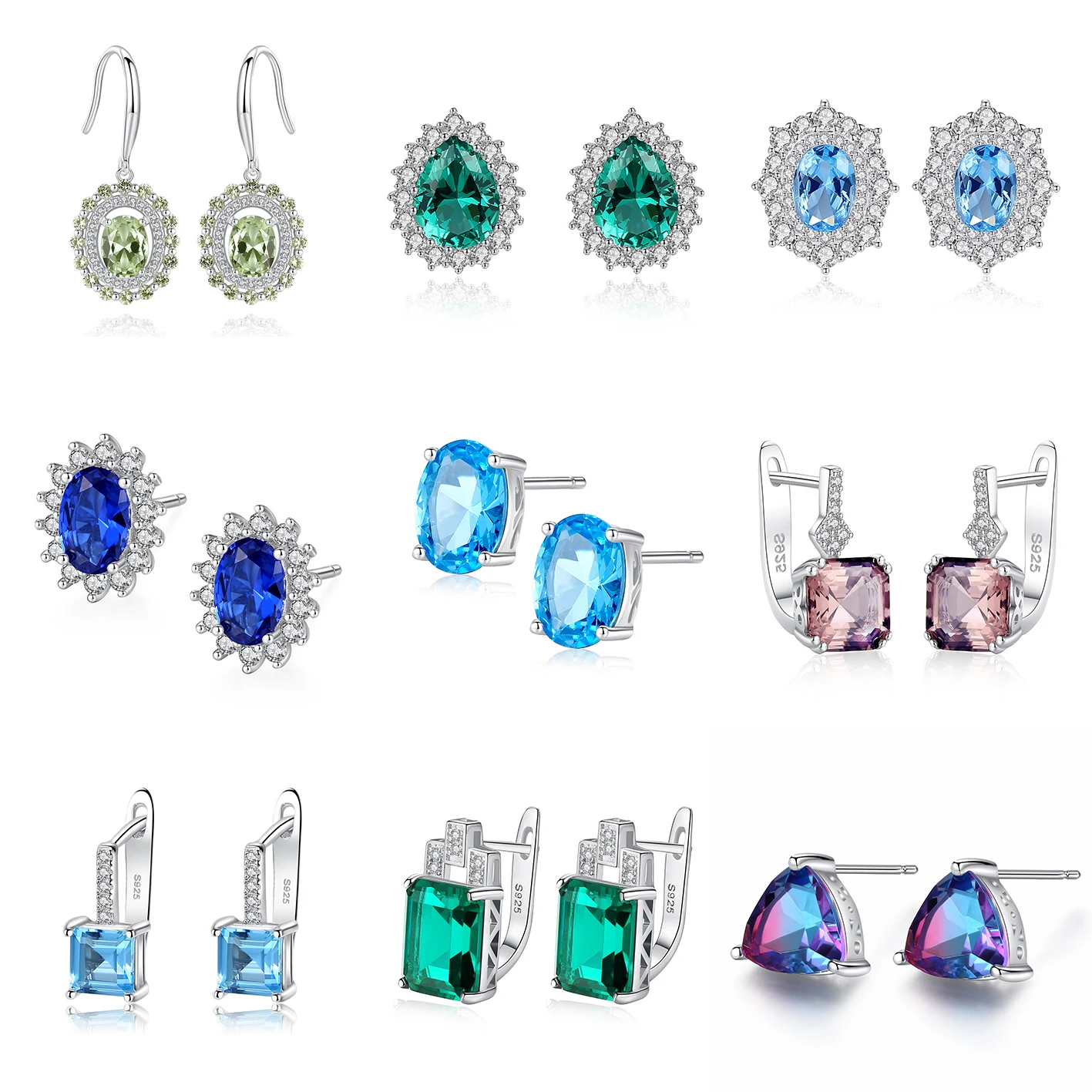 Earring Studs 925 Sterling Silver Rhodium Plated Non Fade Sterling Silver 925 Jewellery Women Earrings