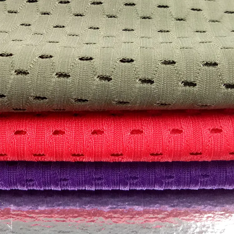 
Nylon Spandex 4 Way Strong Stretch Hole Punch Mesh Fabric for Sportswear Moisture Wicking Clothing 