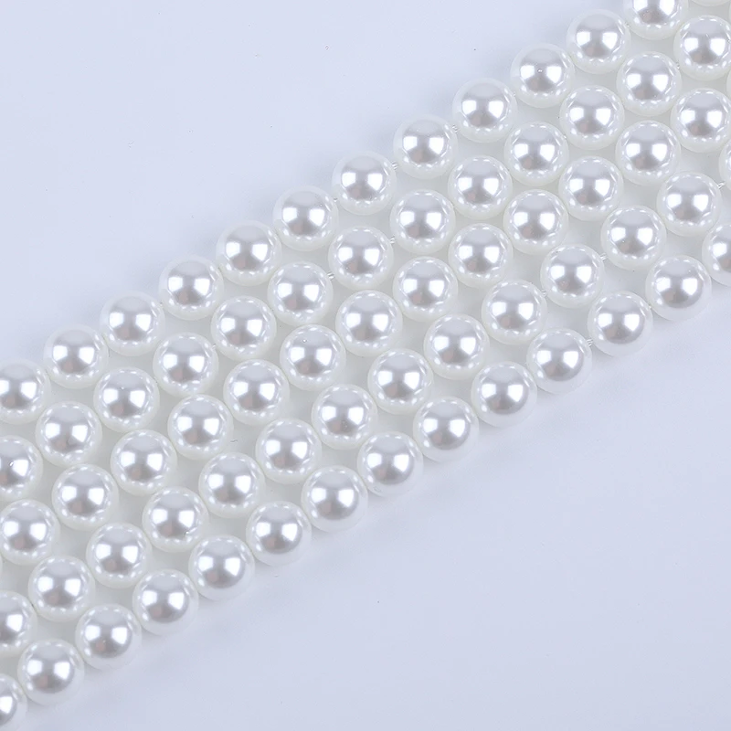 White 3-10mm glass bead Imitation pearl DIY jewelry accessories round glass beads strand for jewelry making