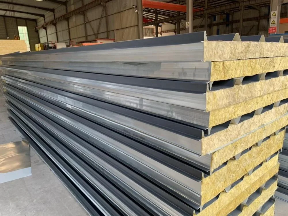Best Selling A1 GRADE Fire Rated Corrugated Roof Panel rock wool Sandwich Panel