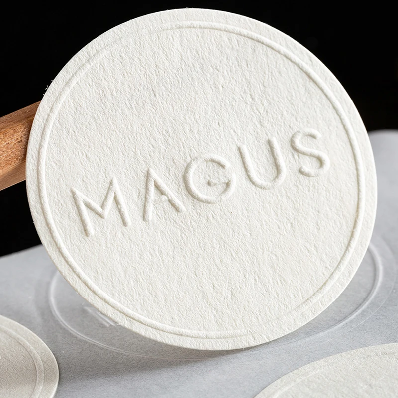 Print logo emboss letters transparent paper circle metal label promotional round custom gold foil embossed stickers