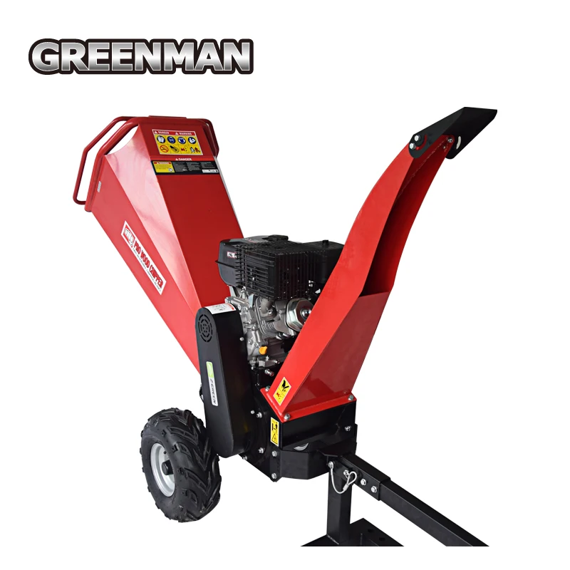 
Trailer gasoline powered drum type high work efficiency chipper 