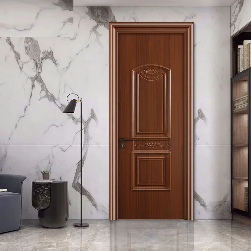 Fashion Left/Right European Style Solid Wood Doors PVC Interior Wooden MDF Door
