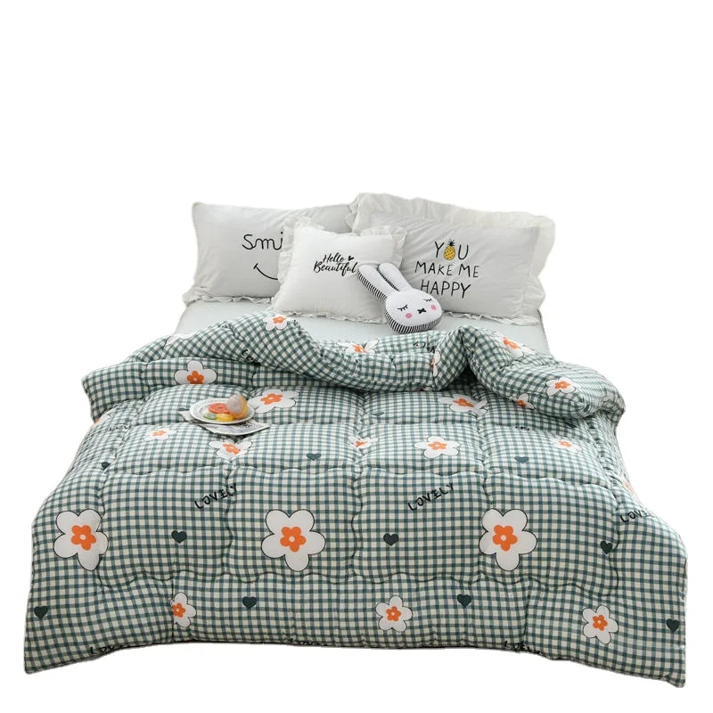 
EIDERDOWN Single Pair Quilt Spring Autumn Winter Quilt Gift Quilt Children 100% Polyester Cashmere Stitching Carton Plastic Bag 