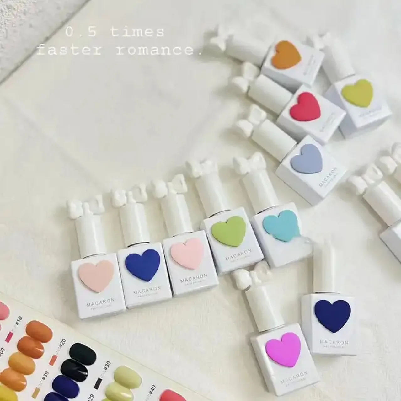 OEM Wholesale Supplies Vegan Gel Nail Polish Heart Bottle Nail Gel Private Label Gel Nail Polish Set Box 58color