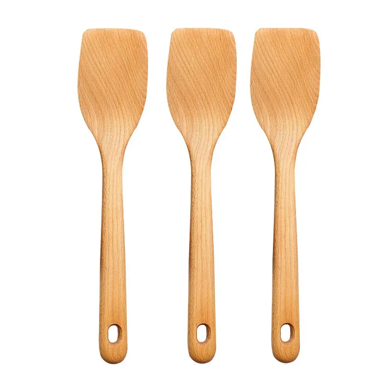TAOTAOJU professional custom beech wood spatula kitchenware wooden kitchen utensils non-stick spatula