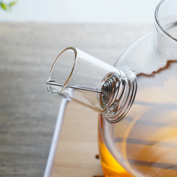 Hand blown Heat Resistant Iced Tea carafe glass Thickened Borosilicate Cold Hot Glass Water Jug Glass Pitcher With Lid