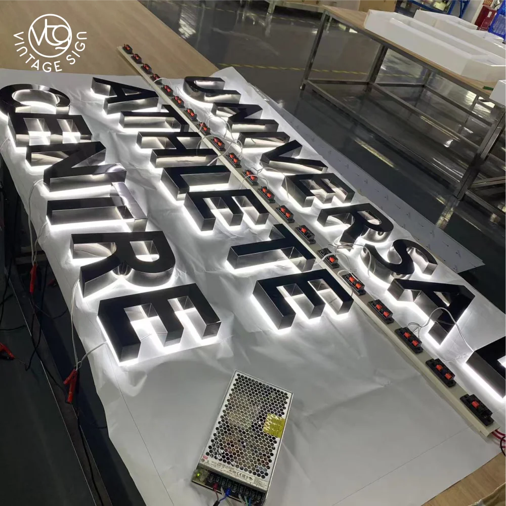 Logoe Used Outdoor Shop Name Board Design Light Sign Led Logo 3D Lighting Acrylic Led Channel Letters Signs