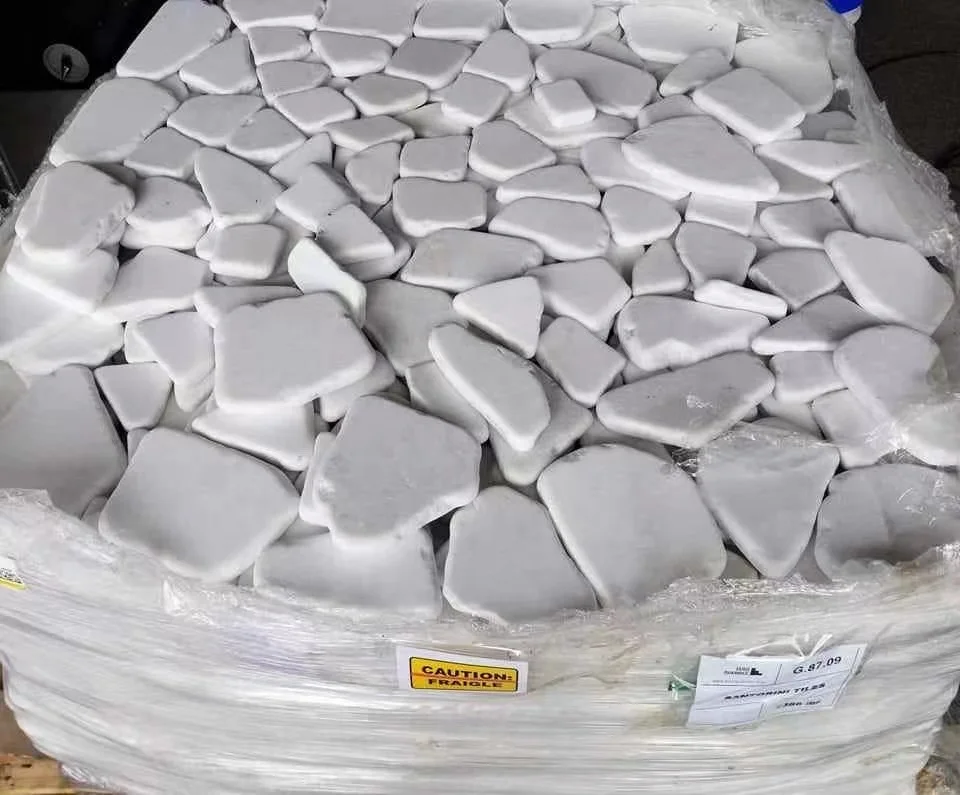 Landscaping snow white pebble stone for gardens white grave pebbles small white pebbles from Nanjing direct factory