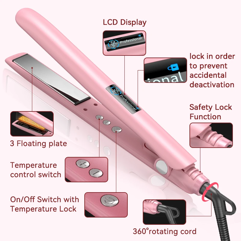 450F Hair Straightener fer lisser Wholesale Private Label Flat Iron Narrow Plate Hair Straightener