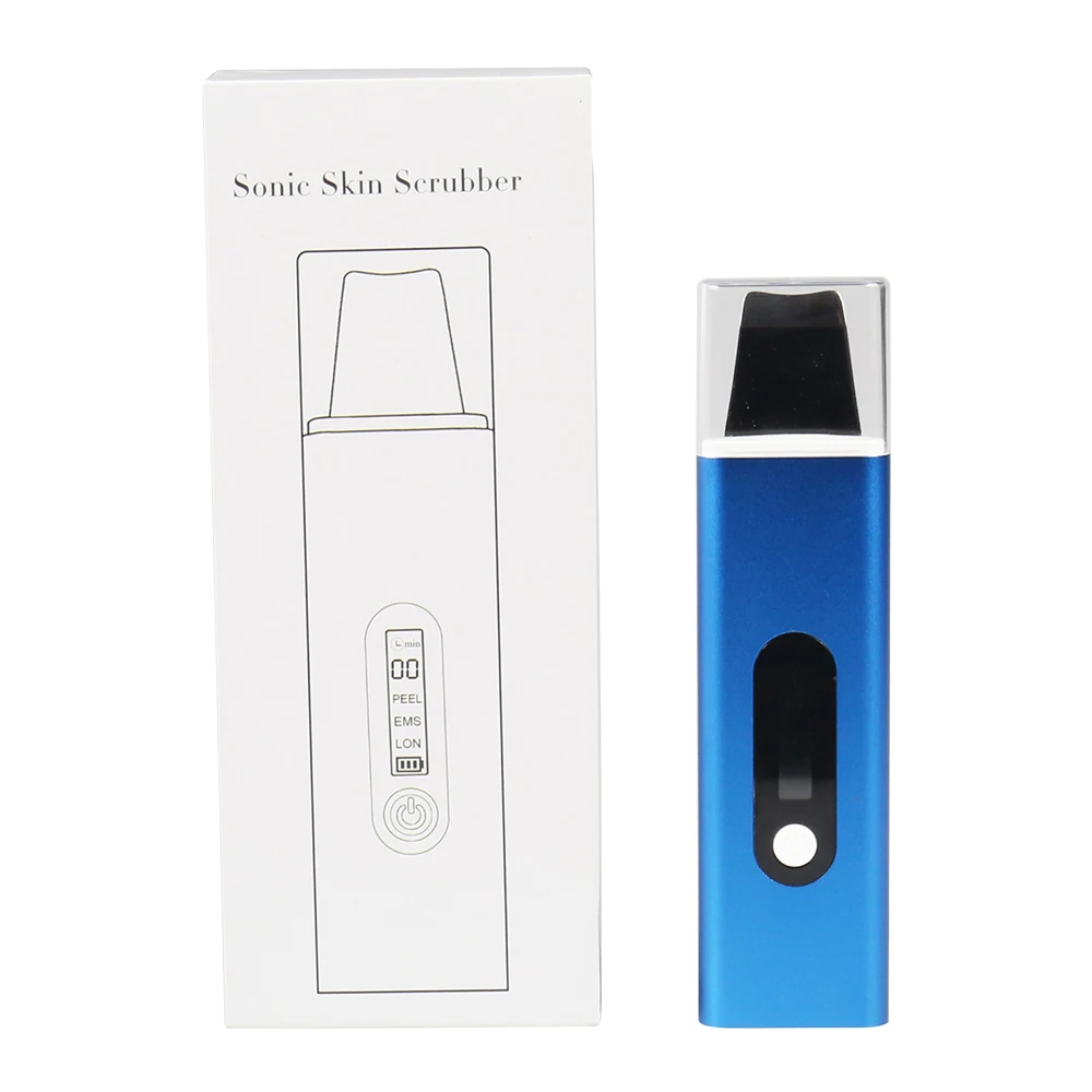 Factory Price Portable EMS Skin Scraper Ultrasound Facial Deep Cleansing Machine With Heating Function Blackhead Remover Device