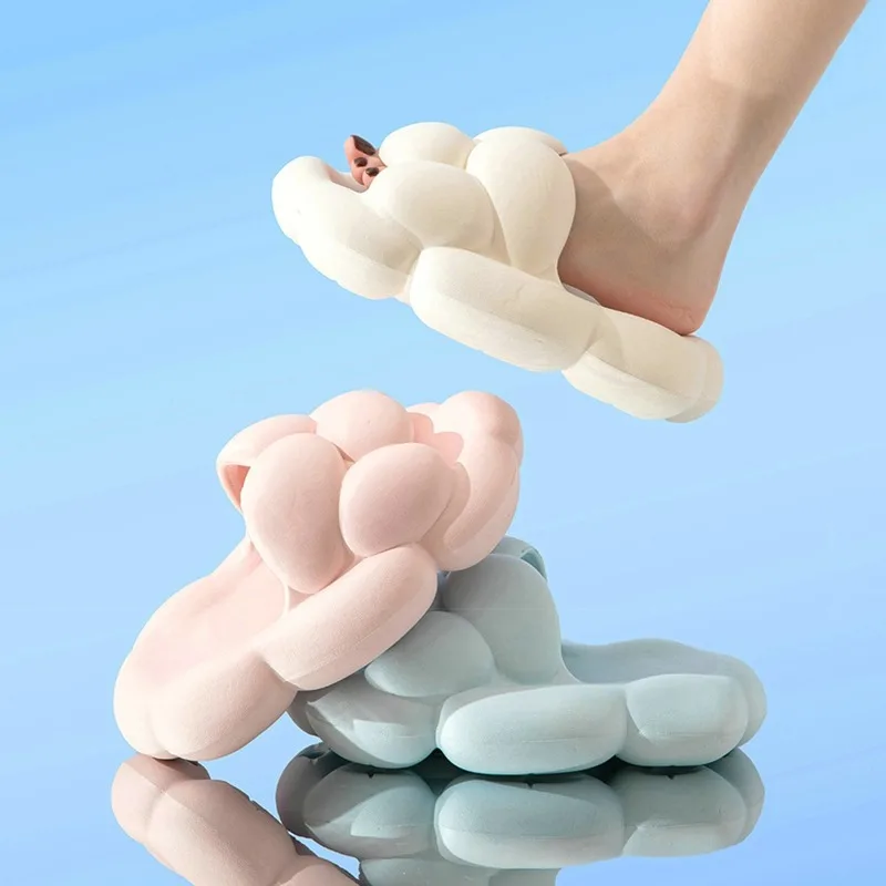 5CM Thick Platform Cloud Slippers Women Home Non Slip Pillow Slides Eva Sandals Woman 2023 Summer Thick Bottom Beach Flip Flops