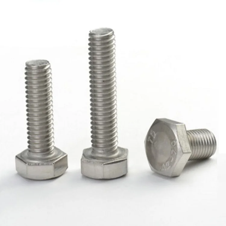 High quality fastener 1/4-20 x 5/8 M4 M5 M6 M8 M10 stainless steel 304 carbon steel full thread hex head bolts Hexagon head bolt