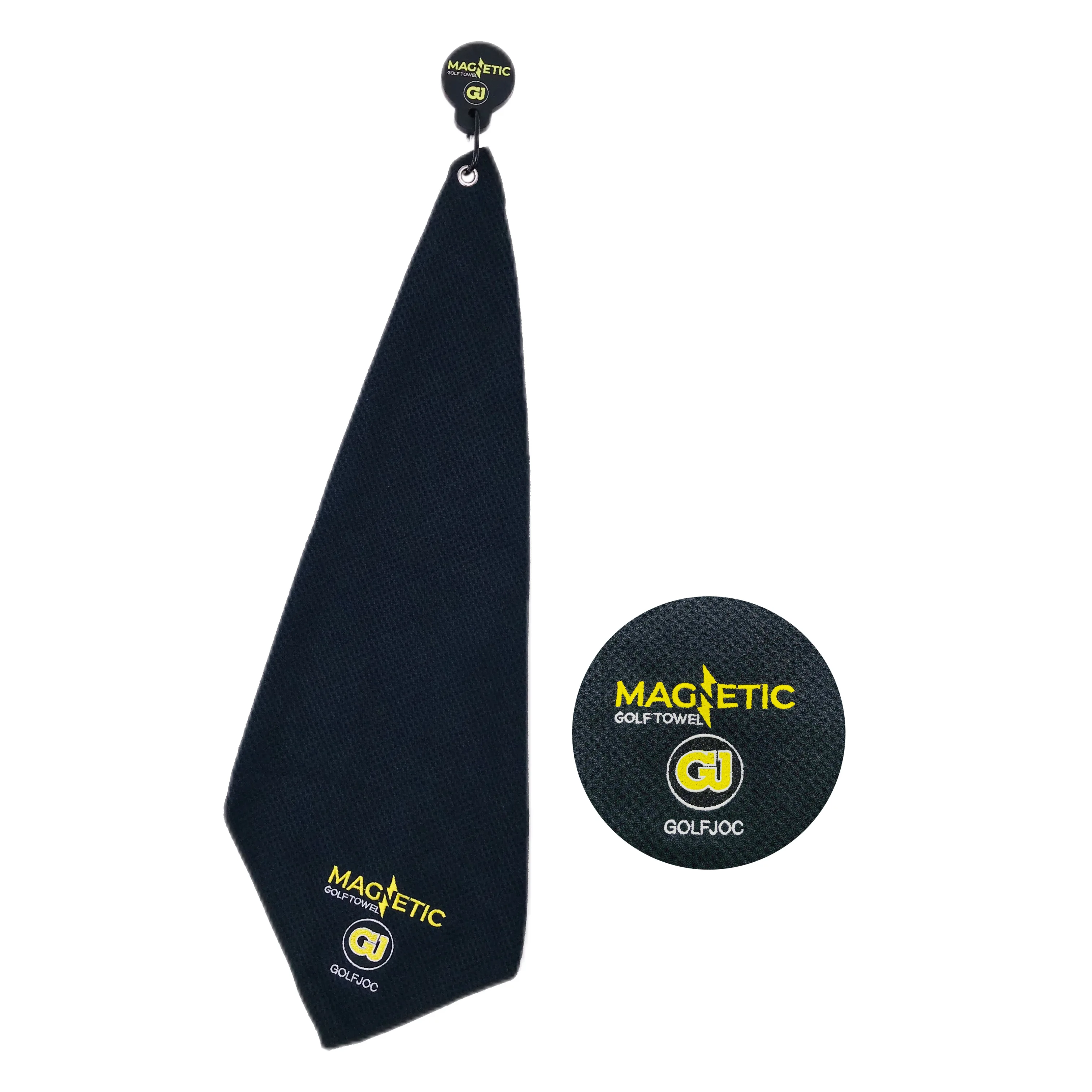 Wuxi Ivy Textile High quality customized embroidery magnetic microfiber waffle weave custom microfibre golf towel and carabiner