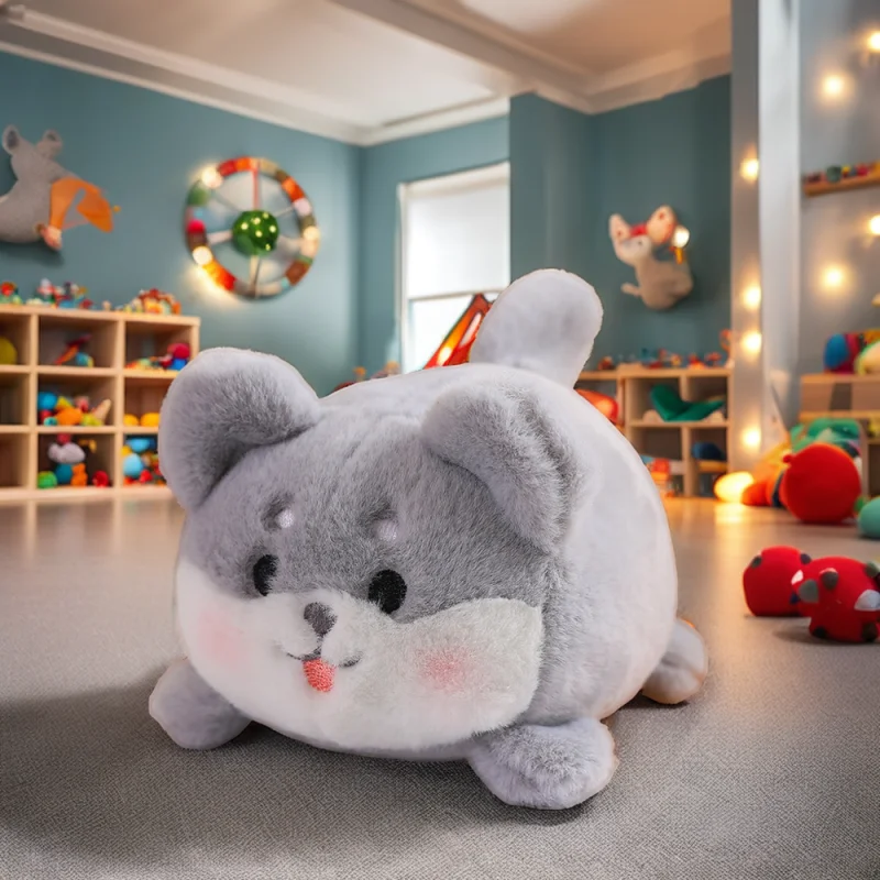 Wholesale Custom Cute Stuffed Animal Plush Toy Soft Tail Wagging Husky Dog Shiba Inu Cat Unisex PP Cotton Filling Small Gift