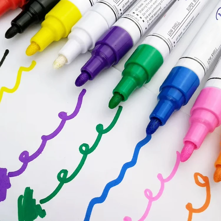 White Colour Tire Pen Permanent Ink Fast Dry Car Paint Marker Writable on metal and glass Permanent touch up marker paint pens