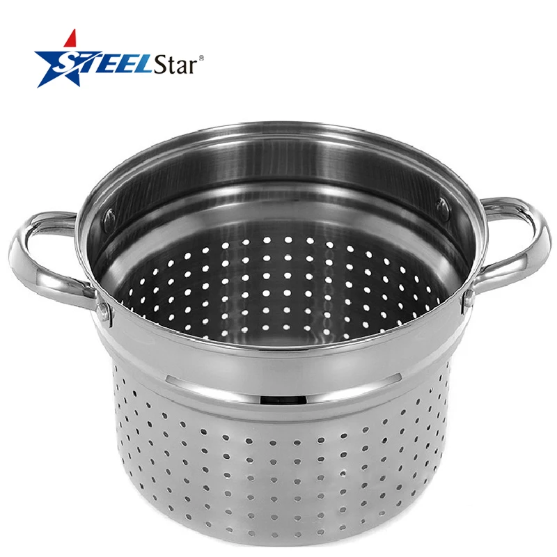 
Italy hot sales 24cm stainless steel 410 material 4 pcs noodle pasta cooking pot 