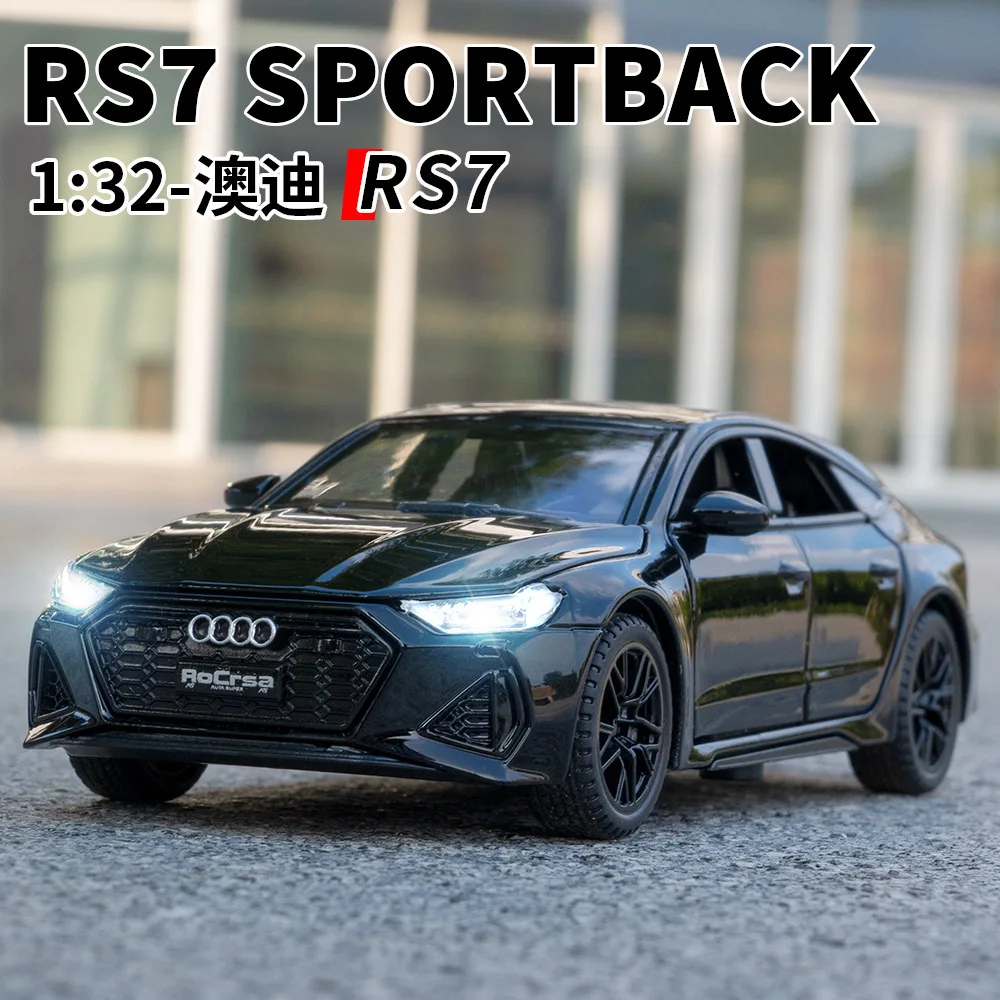 diecast model car 1:32 Audi RS7 alloy car model with sound and light pullback metal model car toys Coche modelo del metal