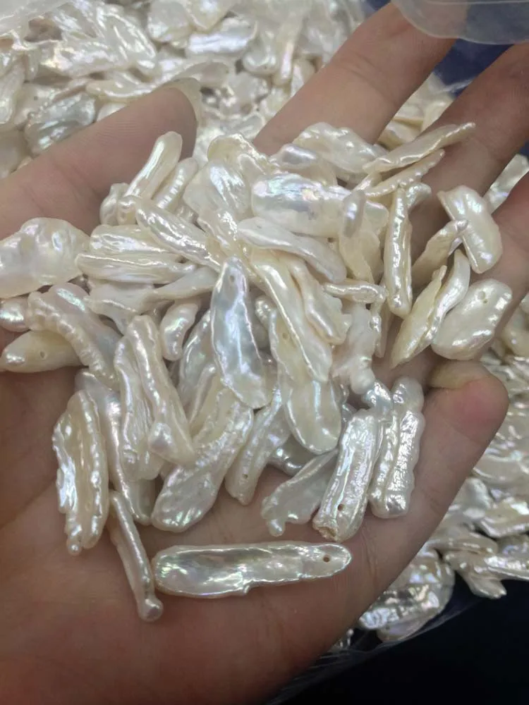 18-25mm square Baroque Style Natural color  DIY freshwater pearl bright light  Loose Pearls