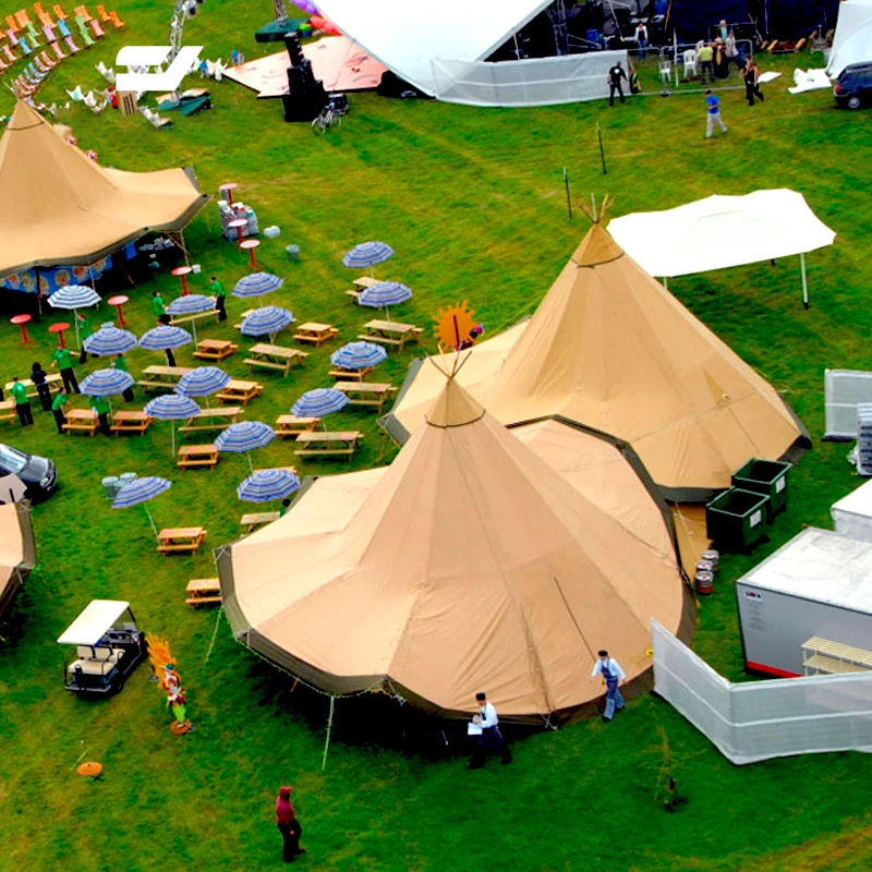 outdoor heavy duty huge canvas luxury indian pyramid giant tipi festival teepee event marquee big wedding tent for outdoor party
