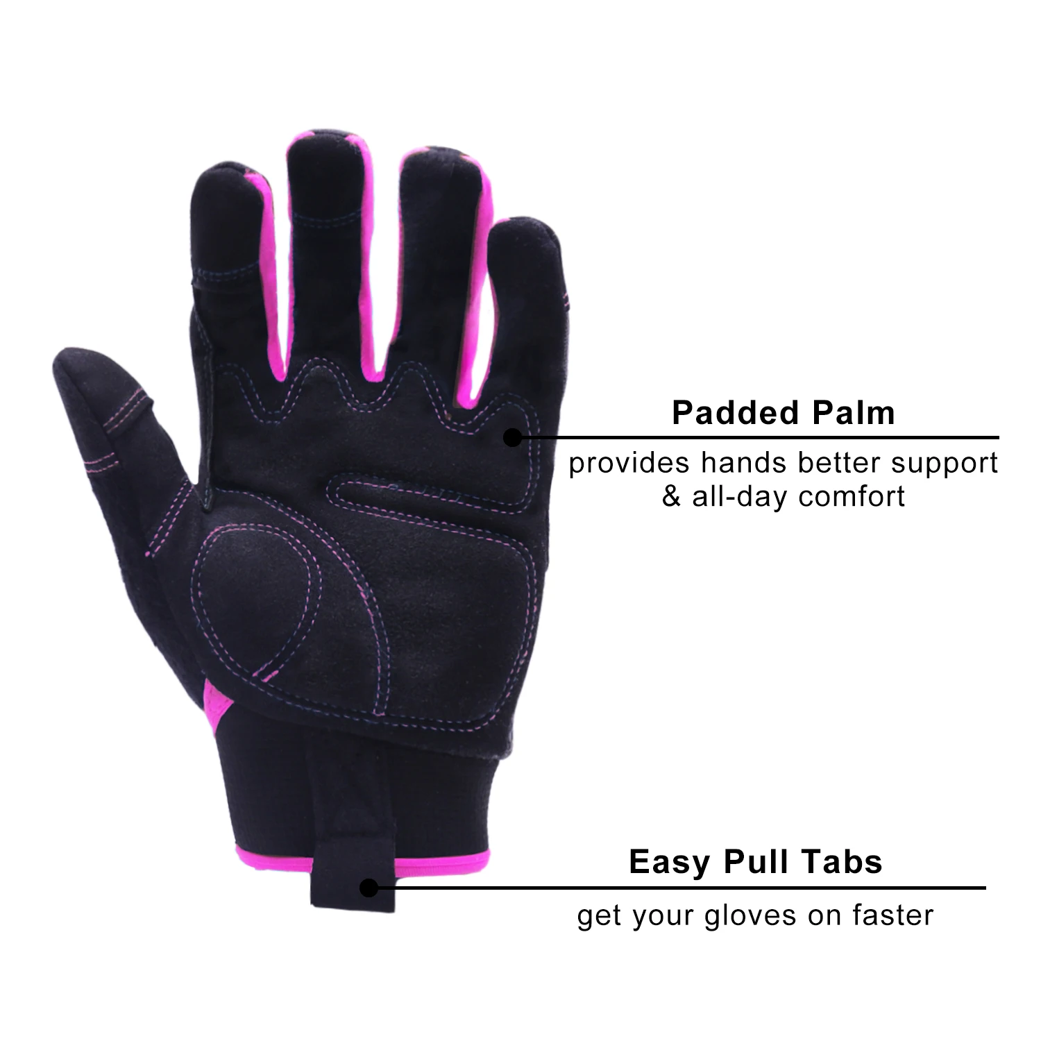 HANDLANDY Factory wholesale pink synthetic leather anti-silp anti-Vibration Touch Screen Mechanic safety Work Gloves for woman