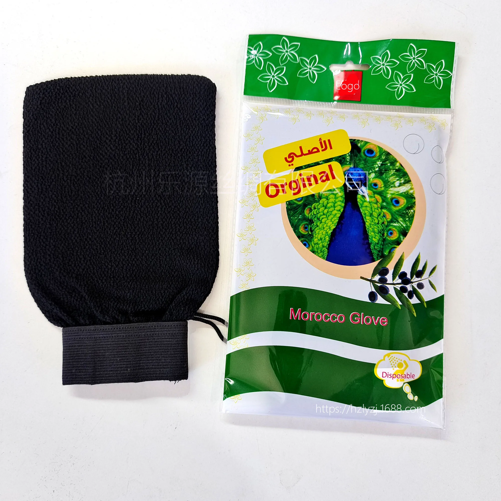 Экологичная черная Марокканская перчатка 300D грубая вискоза отшелушивающая Хаммам Gove для мужчин