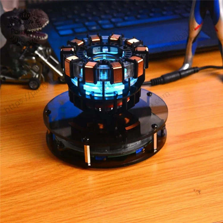 Iron Man Metal Maglev MK2 MK1 Model Toys Chest Lamp Super Hero 1:1 Arc Reactor Action Figure Light Arc Desktop Decoration