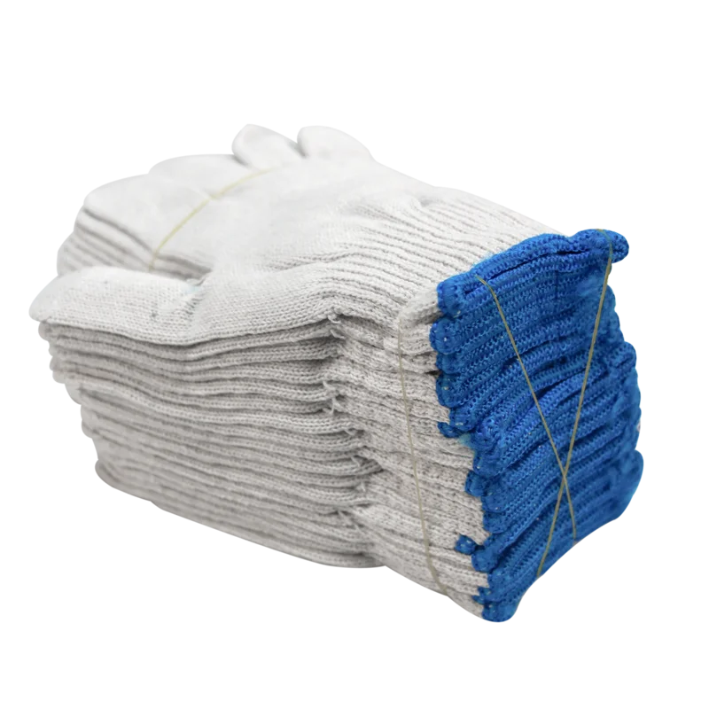 China factory protective hand wear resistant white cotton knitted working safety gloves