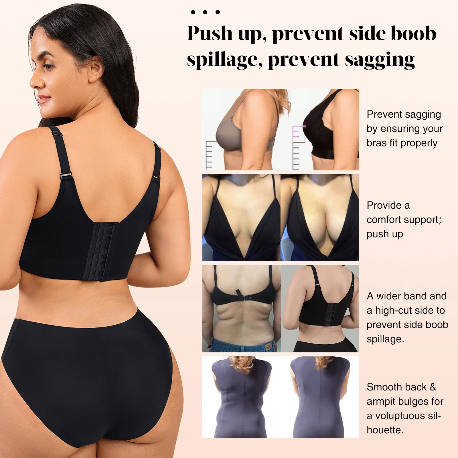 wholesale New Arrival Plus Size Push Up Bra Seamless Back Fat Control Shapewear Wireless Women Bra