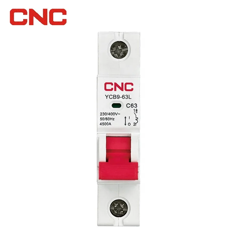  CNC New Design YCB9-63 6KA Miniature Circuit Breaker 1P 2P 3P 4P 63A MCB With Protective