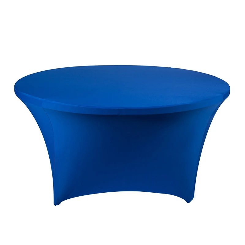 Round Tablecloth White Fitted Stretch Tablecloth Elastic Table Cover for Wedding Party Event Table Cloth