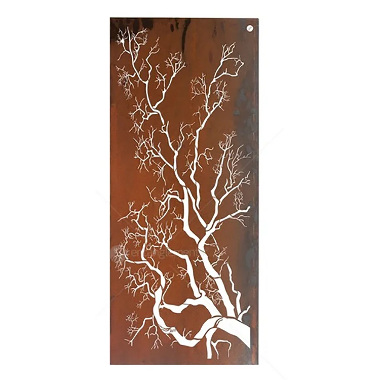 Laser Cut Decorative corten steel garden screen with cheaper price