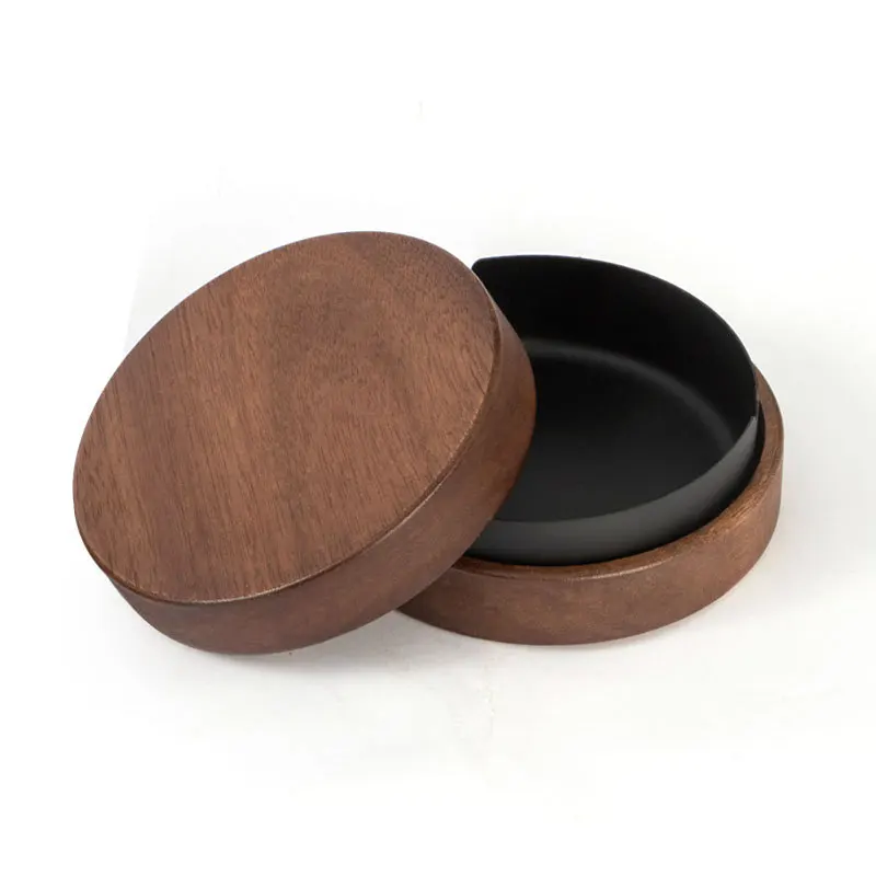 New Wholesale Custom Logo Ashtrays Creative Wooden Ashtray With Lid High-looking Office Household Ashtray