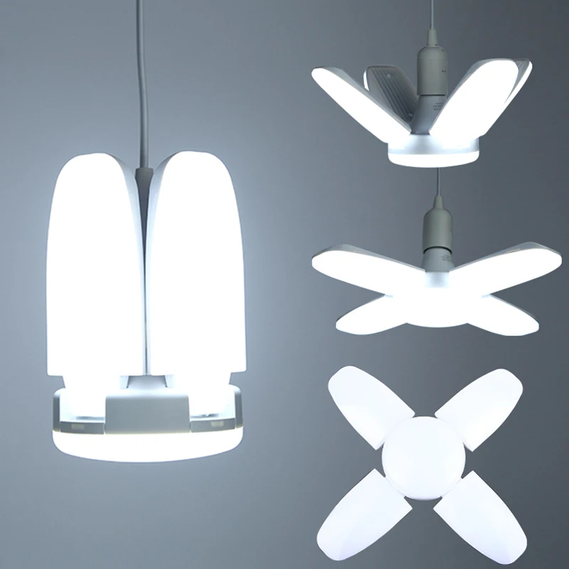 60 Вт Deformanle Светодиодная лампа вентилятора E27 регулируемый свет складной Вентилятор лезвие Светодиодная лампа 360 градусов Энергосберегающая светодиодная лампа