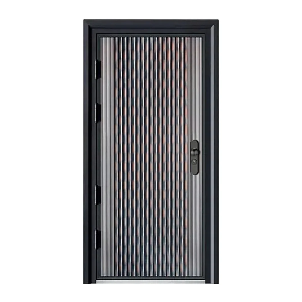 Exterior Bullet-Proof Security Cast Aluminium Armoured Single Opening Modern Main Door