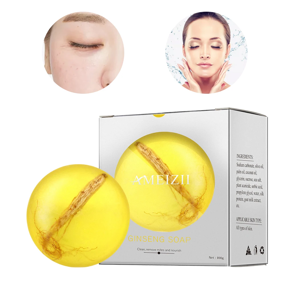 Custom Organic Ginseng Soap Kojic Acid Salud y Belleza Soap Shampoo Gommage Face Skin Cleaning Skin Body Works Zeep