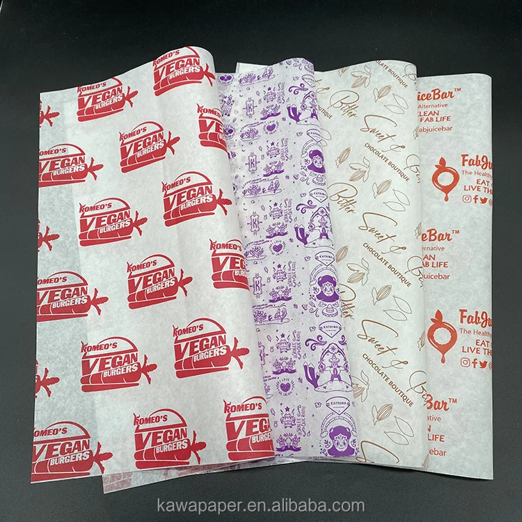 
Custom food wrapping paper greaseproof paper 