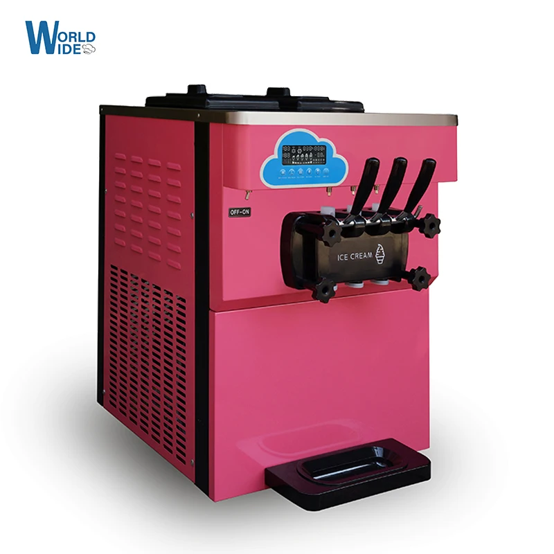 High Productivity 25L/h 3 Flavor 2+1 Mixed Softy Ice Cream maker Machine for Snake Bar Restaurant