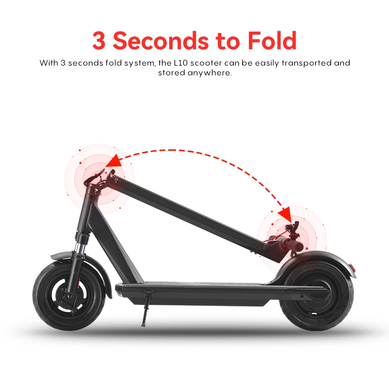 Wholesale Electric Kick Scooter Folding 25Km/h  10inch offroad powerful Double front and rear brakes electric scooters