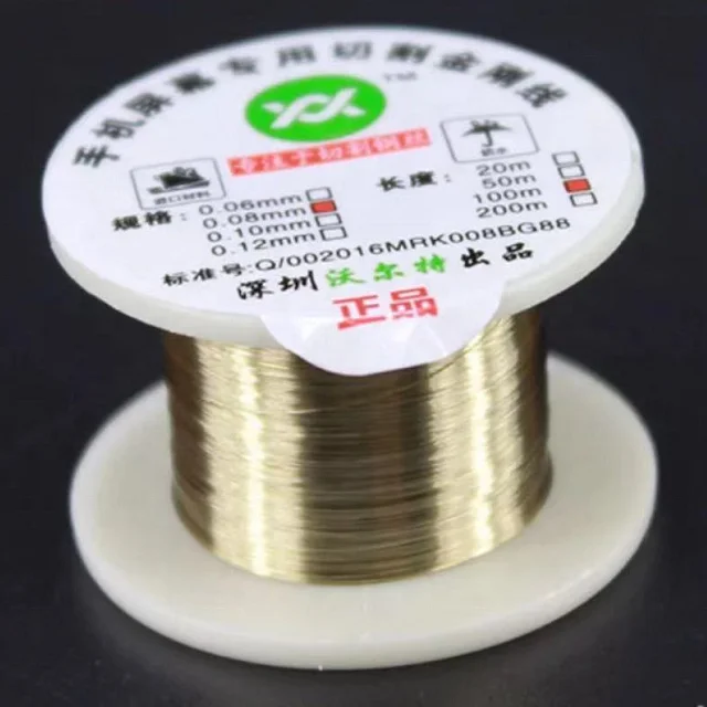 0,02 мм разделяющая и режущая Золотая проволока для ремонта сломанного ЖК-экрана мобильного телефона