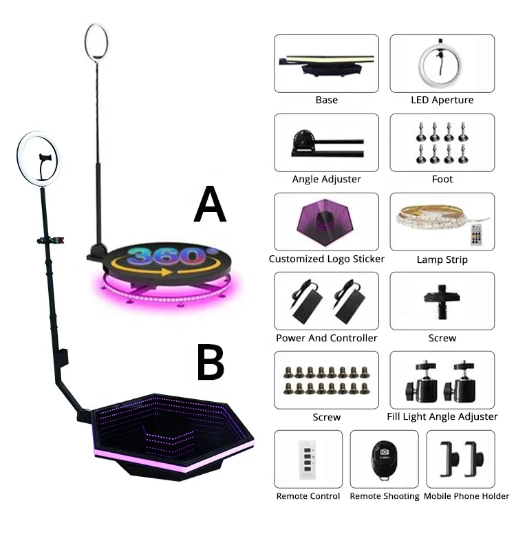 80 100 115 cm Party Slow Rotating Spinning Camera Props Camera Photo Booth 360 With Manual