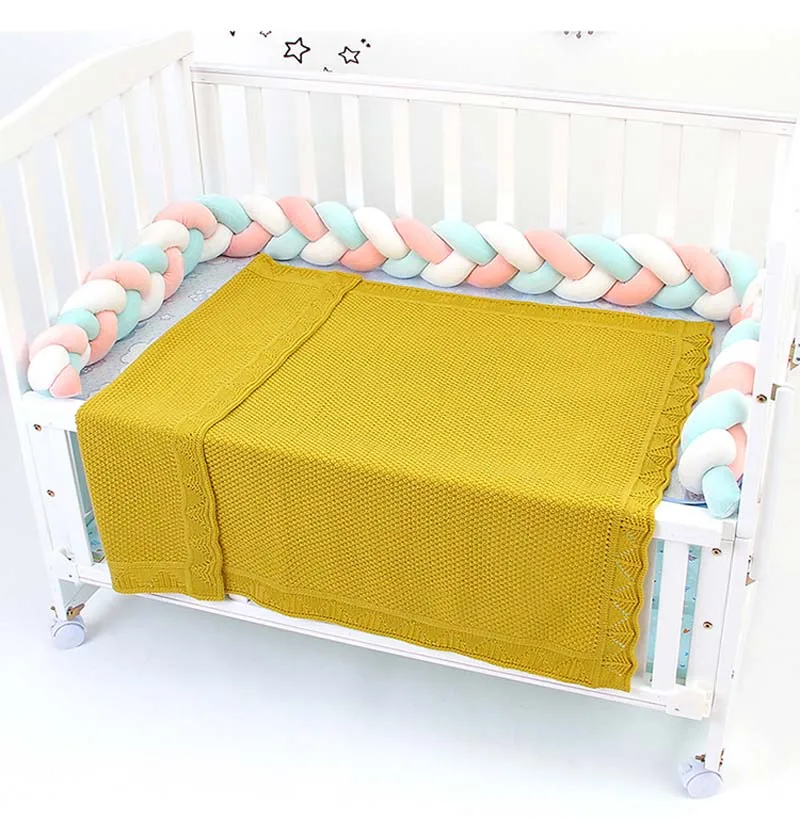 100% Cotton Soft Crochet Custom Knit Cotton Baby Blanket Baby Knit Blanket