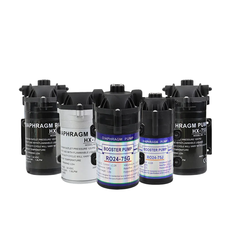 Manufacturer  50G/75G/100G/200G/300G/400/600G 24V RO Diaphragm Booster Pump Membrane Pressure Pump for Reverse Osmosis RO System