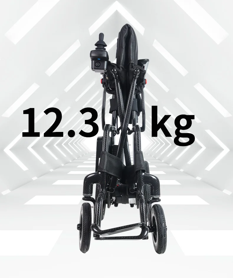 High Performance Carbon Fiber Electric Wheelchair Lightweight Folding Mobility Long Range Power Wheelchair