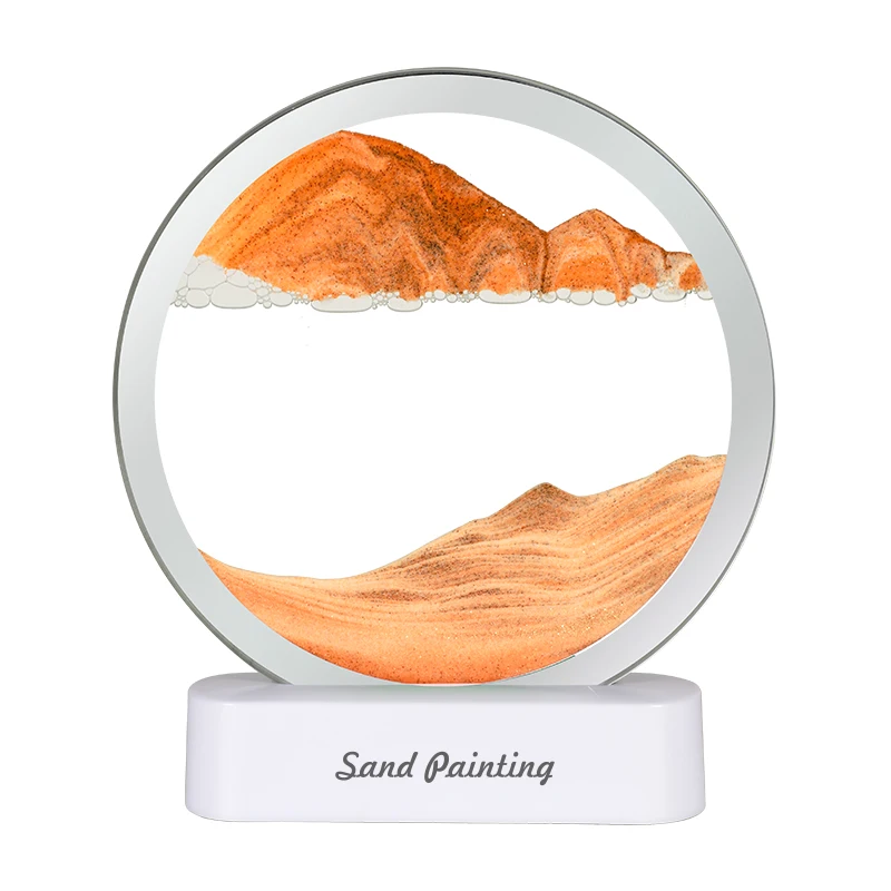 Лампа с сыпучим песком, креативное украшение для спальни, 3D сыпучий песок, умные светодиодные RGB песочные часы, ночник, настольная лампа