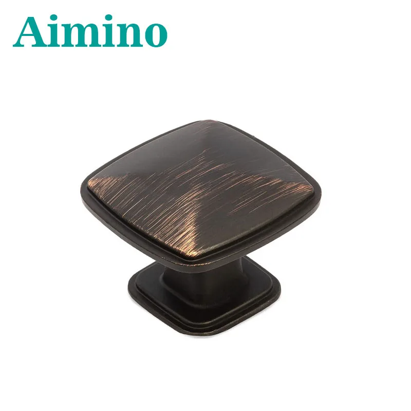 Aimino OEM Oil Rubbed Bronze Kitchen  Knobs - Square Beveled Drawer Handles Cabinet Pulls